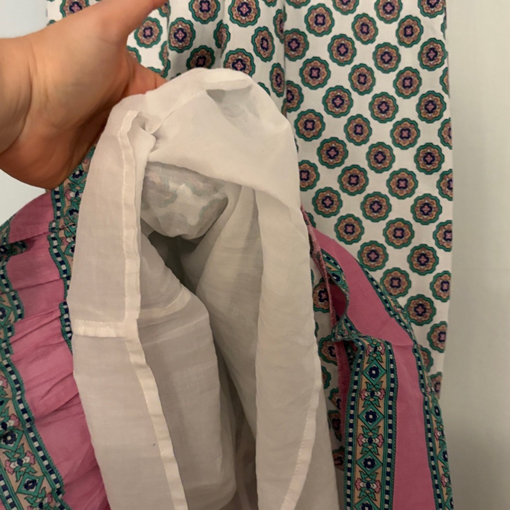 J. Crew White Maxi Dress with Pink and Green Trim - Picture 5 of 8
